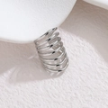 Bague d'oreille minimaliste à plusieurs couches en acier inoxydable poli pour femme - Acier