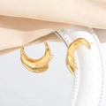 Orecchini a lobo a mezzaluna in argento sterling S925 dorato lucido da donna - Oro