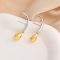 Orecchini a goccia bicolore oro e argento su vassoio in ceramica bianca - Oro 18K / Bicolore Oro e Argento