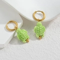 Gold hoop earrings with light green ceramic sea turtle pendants for ocean holiday style - Light Green Sea Turtle
