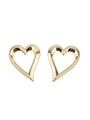 Minimalistische vergoldete herzförmige Ohrringe mit modernem hohlem Design und Spitze - Gold (A0810C)