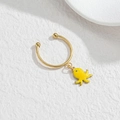 Creative yellow enamel octopus pendant on golden stainless steel hoop earring for women - Octopus Style (M-R866) / Yellow