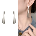 Silver irregular geometric tassel earrings with polished metallic finish for women - Silver (A1104-02B)