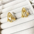 Orecchini geometrici minimalisti con strati dorati e forme triangolari curve - Oro