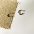 Polished silver thick C-shaped hoop earrings made of high-quality brass material - Small Style / Silver