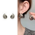 Pendientes de gota en plata pulida con diseño geométrico minimalista bañado en oro 18K - Plateado