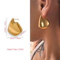 Μίνιμαλ επιχρυσωμένα σκουλαρίκια βεντάλια 18 καρατίων σε μεγάλο σχέδιο παραλλαγής - Μεγάλο Μινιμαλιστικό Ακανόνιστο Γεωμετρικό Στυλ (A1202-02B) / Χρυσό