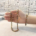 Bohemian colorful beaded necklace and bracelet set with 14K gold-plated accents for women - Bohemian Seed Beads Two-Piece Set (A0268B-2)
