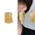 Goldene 18K vergoldete Vogelflügel-Fransenohrringe mit funkelnden Zirkonia-Kristallen - Flügel-Strass-Quasten-Stil (A0714A Gold) / Gold