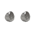 Minimalistische silberne geometrische Creolen mit poliertem Tropfen-Design - Silber Hohler Tropfen-Stil (A0740C)