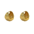 Minimalistische dicke goldene Tropfenohrringe mit Spiegelglanz und einfachem Steckverschluss - Gold Hohler Tropfen-Stil (A0740C)