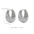 Minimalist silver S925 thick teardrop hoop earrings with high polished finish - Silver Thick Drop Style (A0740B)