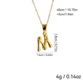 Detail von Gold Lava Textur Buchstabe M Anhänger mit 40+5cm Ketten Größenangaben - Goldener Buchstabe M (A1002-10A)
