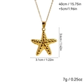 Detail view of 18K gold plated starfish pendant necklace with size dimensions - Large (A1002-12A)