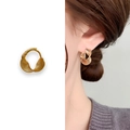 Elegante goldene geflochtene Creolen für Damen mit strukturiertem Netzmuster-Design - Gold (A0553A)