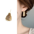 Eleganti orecchini a nappa color oro con cristalli luccicanti per uno stile lussuoso - Oro (A0749A)