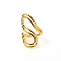 Modern minimalist geometric gold ring with an abstract streamlined design for women - Gold Style 5