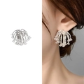 Elegante silberne Quastenohrringe mit funkelndem Zirkon-Fransen für Pendler - Hellsilber (A0865C)