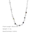 Detailed specs of baroque pearl necklace with 4mm beads and 40cm plus 5cm chain length - Heart Pendant Style (A0359B)