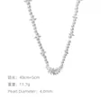 Detailed size specifications for baroque pearl necklace with 40cm plus 5cm chain length - Gentle Pearl Crystal Style (A0360C)