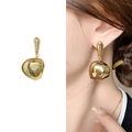 Orecchini a nappa placcati oro 18K con design a ciottoli geometrici irregolari lucidi - Oro