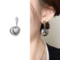 Orecchini a pendente minimalisti in argento con finitura a specchio e design moderno - Argento