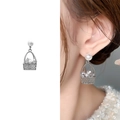 Elegante silberne Korbohrringe mit Perlen und Kristallen für einen raffinierten Look - Silber