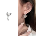 Pendientes de lazo plateados con diseño hueco y perlas para un estilo muy refinado - Plateado