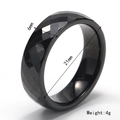 6mm black faceted bioceramic ring with diamond-cut polished finish for men and women - US 6 / Black Ceramic Style 1