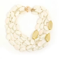Elegante collar de perlas barrocas multicapa con cuentas doradas y cierre de palanca - Estilo de Perlas Barrocas Multicapa (X-1173)