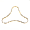 Collier tennis luxueux en acier inoxydable doré avec zircons de 5mm pour femmes - Or