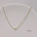 Detail of freshwater pearl necklace with 40+5cm adjustable chain and gold finish - Single Layer Bean Pearl Style