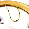 Collana a spina di pesce placcata oro 18K con zirconi verdi rettangolari stile vintage - Stile Cinque Zirconia Verdi Rettangolari (WN075)