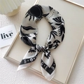 French retro 70x70 square silk scarf with black and white sun and astrology prints - Sun Shadow Beige (11)