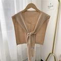 Chale de cachemira de punto caqui con nudo cruzado para mujer capas elegantes moda - Marrón