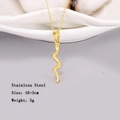 Collana vintage francese con ciondolo a serpente in acciaio inossidabile dorato - Stile Texturizzato Oro (SN168)