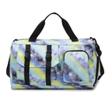 Large travel bag with aurora starry sky print and multiple storage pockets - Black