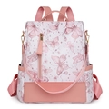 Sac à dos à imprimé papillon rose avec motif d'étoiles et bretelles réglables - Rose