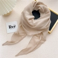 Elegant champagne silk diamond-shaped scarf with smooth texture for spring and summer - Irregular Rhombus / Off White