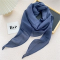 Deep blue lightweight rhombic silk scarf for women featuring premium soft cotton-linen texture - Irregular Rhombus / Blue