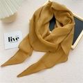 Elegant solid ginger yellow diamond scarf in lightweight chiffon for women - Irregular Rhombus / Yellow