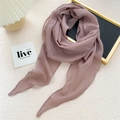 Elegant lotus root pink lightweight chiffon scarf for women with solid color design - Irregular Rhombus / Lotus root pink