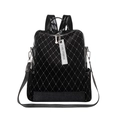 Sac à dos noir tendance pour femme en similicuir avec motifs de strass brillants - Noir
