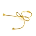Elegant 18k gold plated stainless steel knot bow ring with snake chain texture details - Gold Ring