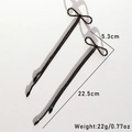 Long silver tassel earrings with black pavé bow and 22.5cm chain drop for women - Black Rhinestone Bow Style (E-1834)