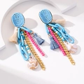 Boho handgemaakte oorbellen met kleurrijke kralen en schelpbedeltjes voor strandvakantie - Boheemse Handgemaakte Kralen Kwast (26009)
