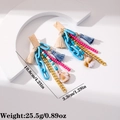 Pendientes bohemios con flecos de conchas y cadenas de colores para estilo playero - Estilo de Borla de Concha Bohemia (26014)