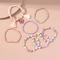 Set di braccialetti di perline bohémien con ciondolo a farfalla e nappe - Set da 7 Pezzi Nappa Farfalla (24079)