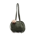 Borsa a secchiello in velluto a coste verde scuro con ciondolo a forma di pecora - Verde con Ciondolo