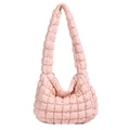 Bolso de hombro acolchado rosa pálido con textura suave de burbuja y diseño de nube - Rosa